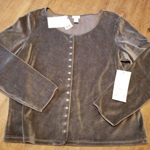 J. Jill Scoop Neck Velour Top NWT XL